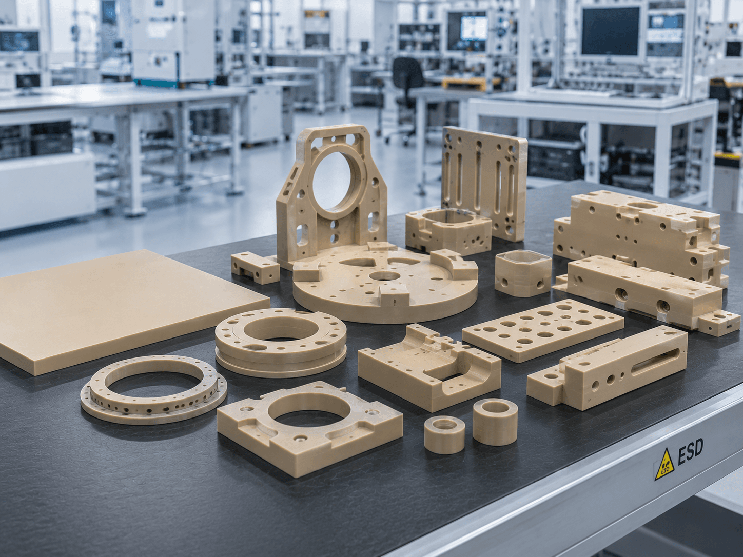 Engineering plastic sheet stock for custom cut-to-size supply