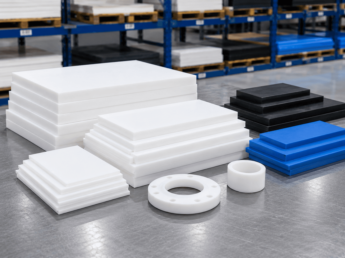 PTFE engineering plastic stock for chemical resistant components